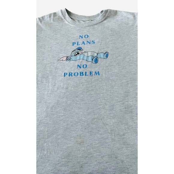 DISNEY GRAPHIC T-SHIRT, SHORT SLEEVE, WOMENS, XL, GREY, “NO PLANS - NO PROBLEM” - Picture 3 of 9